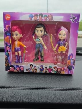 Kpop Demon Hunters 3-Pack  Fashion Doll Set - Pink, Purple & Black Play Figures